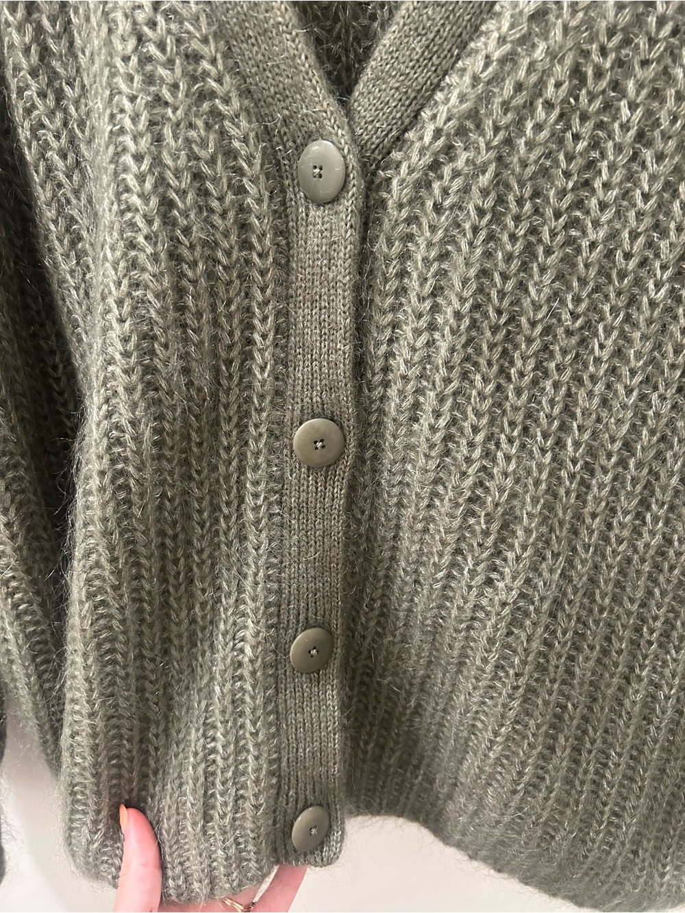 Sézane Basile Cardigan in Olive Green – Size XS - Picture 6 of 6